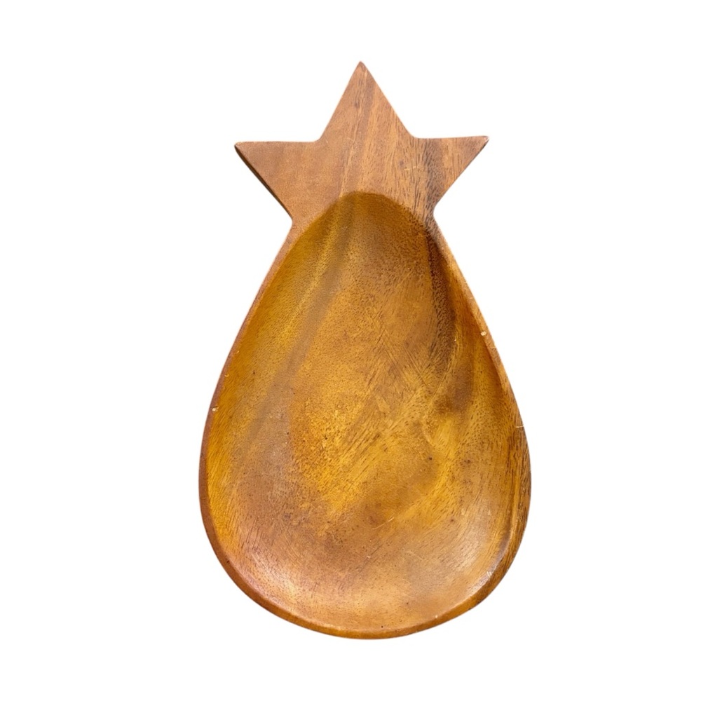 Vintage Monkey Pod Wood Pineapple Dish